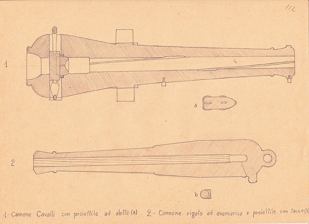 20-Cannone Cavalli con proiettile ad alette - Cannone rigato ad avancarica  112